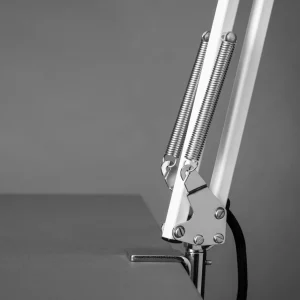 Best lampe à poser à ressort et pince, blanche Éclairage De Bureau