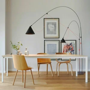Shop Lampe sur pied LED AYNO L, noir/orange 2.700 K 166 cm Éclairage De Bureau