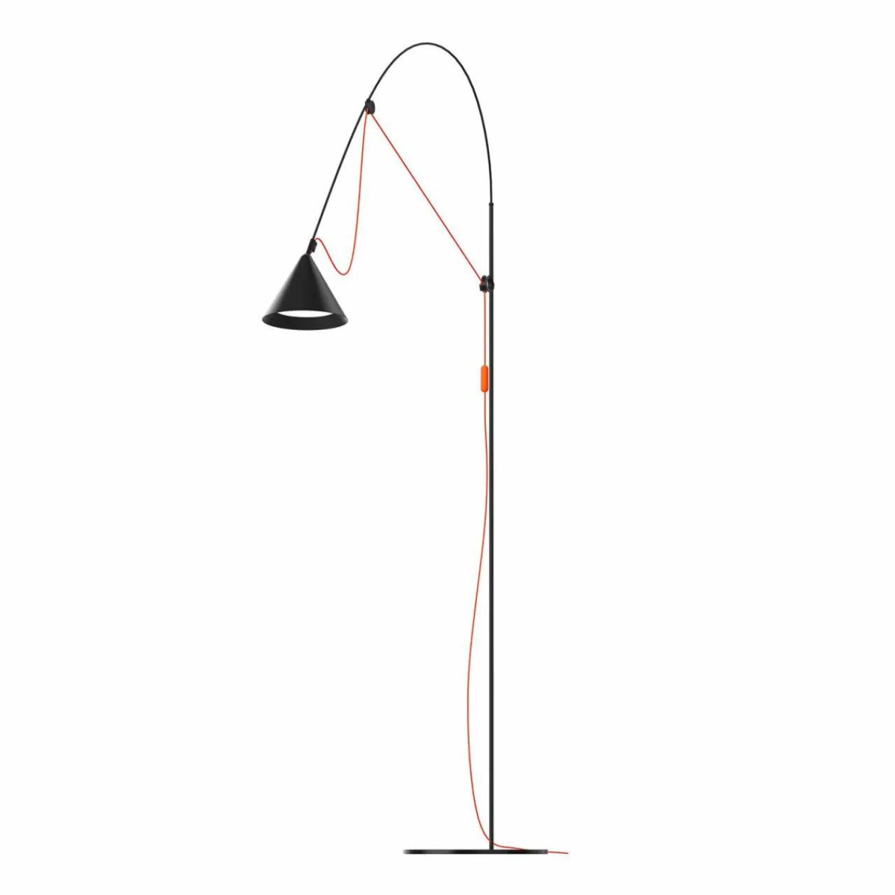 Shop Lampe sur pied LED AYNO L, noir/orange 2.700 K 166 cm Éclairage De Bureau