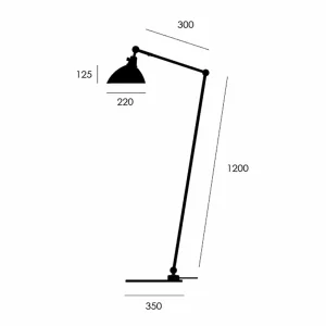 New modular TYP 556 lampadaire noir 140 cm Éclairage De Bureau