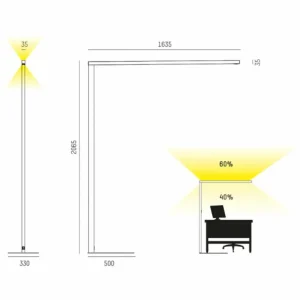Best Lens Single F lampadaire dimmable noir Éclairage De Bureau