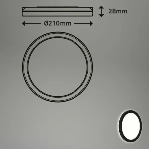 Shop Panneau LED Frankfurt rond, Ø 21 cm, IP44, noir Éclairage De Magasins