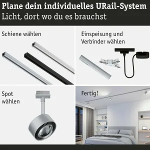 Store URail Aldan spot LED, chrome mat, métal, CCT Éclairage De Bureau