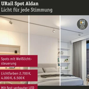 Store URail Aldan spot LED, chrome mat, métal, CCT Éclairage De Bureau