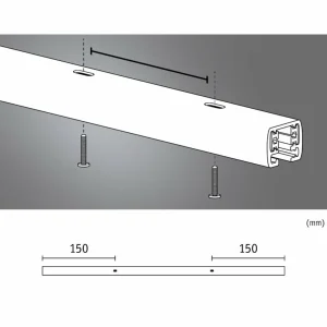 Hot URail Rail, blanc, longueur 50 cm, aluminium Éclairage De Bureau