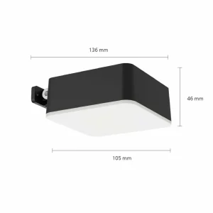 Outlet Applique murale LED Vynce, tête 10,5 x 10,5 cm Éclairage Extérieur Professionnel