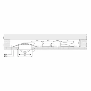 Store Plafonnier encastré LED Dione, IP44, 4.000 K, nickel, intensité variable Éclairage De Magasins