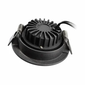 Store Plafonnier encastré LED Dione, IP44, 2.700 K, noir, intensité variable Éclairage De Magasins