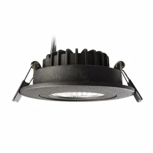 Store Plafonnier encastré LED Dione, IP44, 2.700 K, noir, intensité variable Éclairage De Magasins