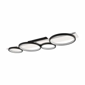 Clearance Plafonnier LED Medera, à 4 lampes, noir Éclairage De Bureau