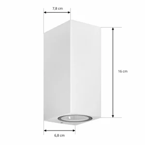 Discount applique d'extérieur Tetje, blanc, angulaire, 16 cm Éclairage Extérieur Professionnel