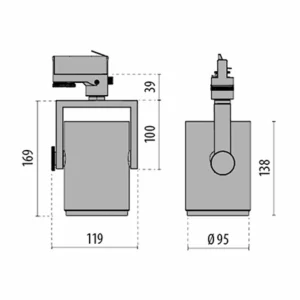 Best Spot pour rail triphasé AS425 LED Medium blanc bn Éclairage De Magasins