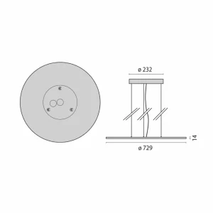 Shop Suspension LED FL Round 777 PL MP on/off 68W 830 Éclairage De Magasins