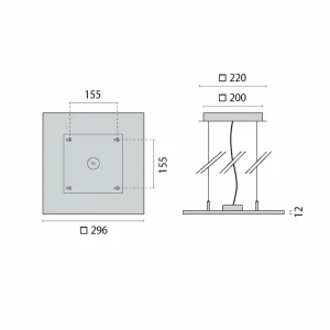 Best Sale Suspension LED FL Square 300 PL OP DALI 840 Éclairage De Magasins