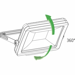 Clearance Projecteur d'extérieur LED theLeda B100L W, noir, 3000K Éclairage Extérieur Professionnel